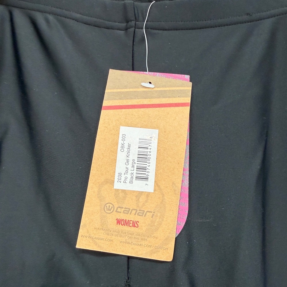 Canari Pro Tour Gel Knicker Womens Large Black Padded Cycling Bike Pants NWT - Picture 4 of 8